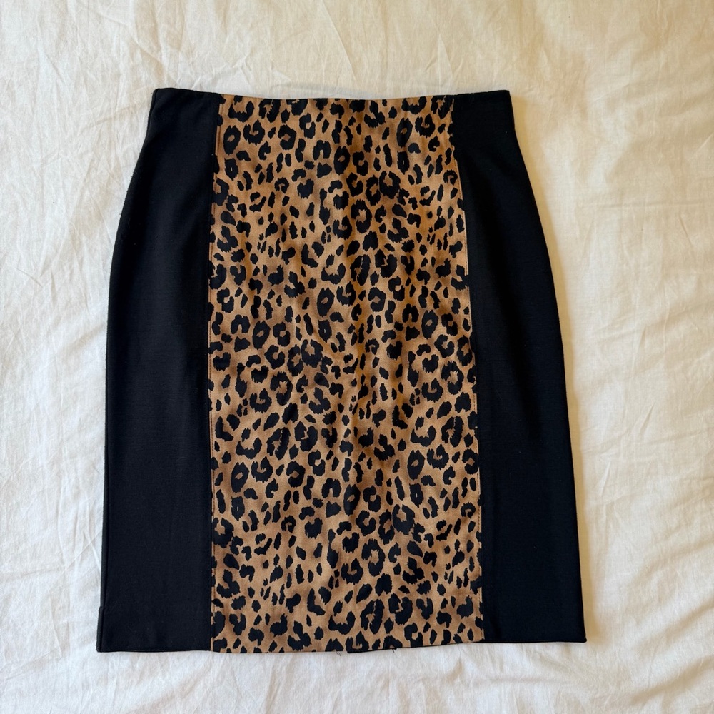 Forever 21 Leopard Print Pencil Skirt Black Size S